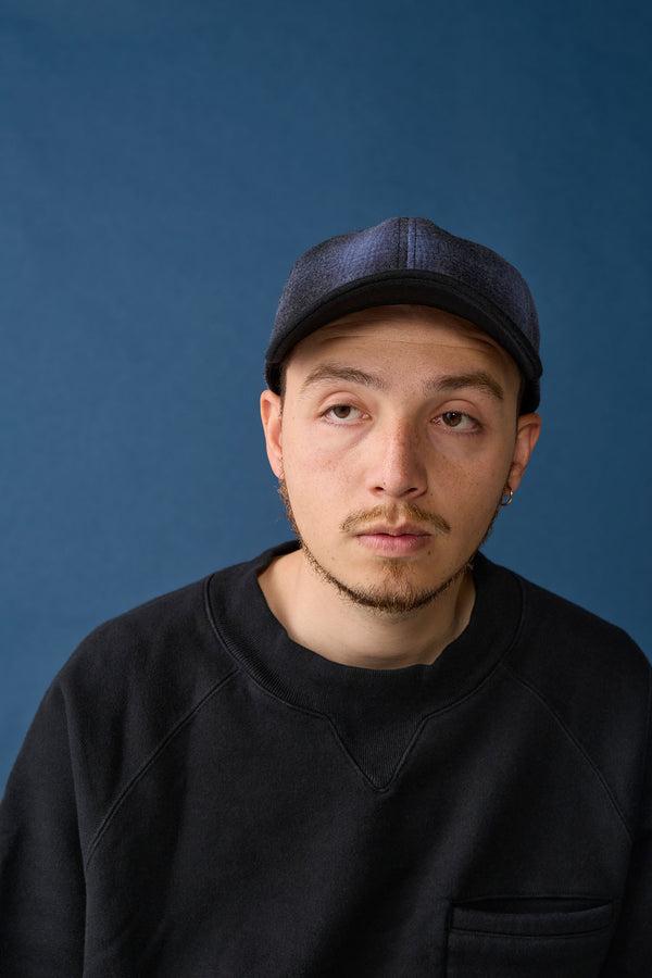 6 PANEL CAP / OMBRE CHECK / NAVY & BLACK
