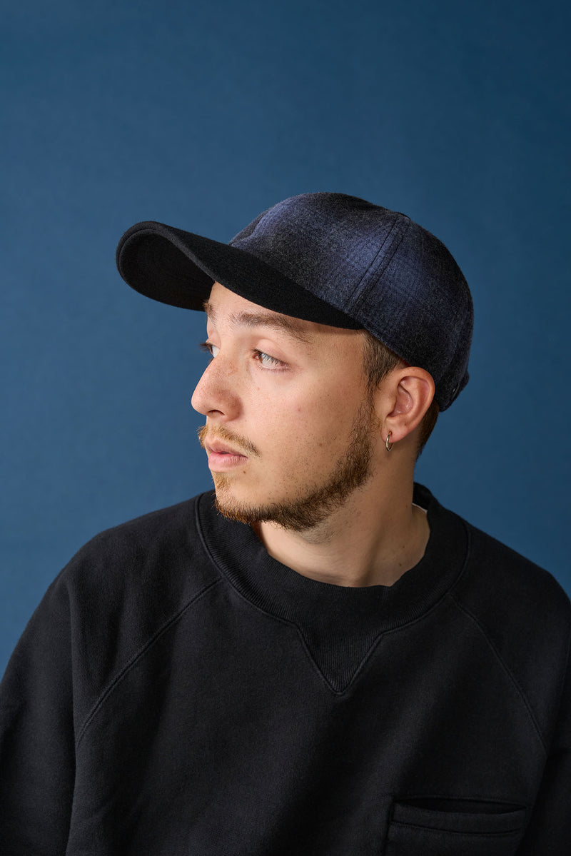 6 PANEL CAP / OMBRE CHECK / NAVY & BLACK