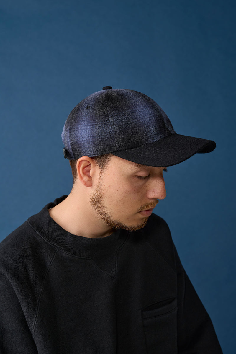 6 PANEL CAP / OMBRE CHECK / NAVY & BLACK