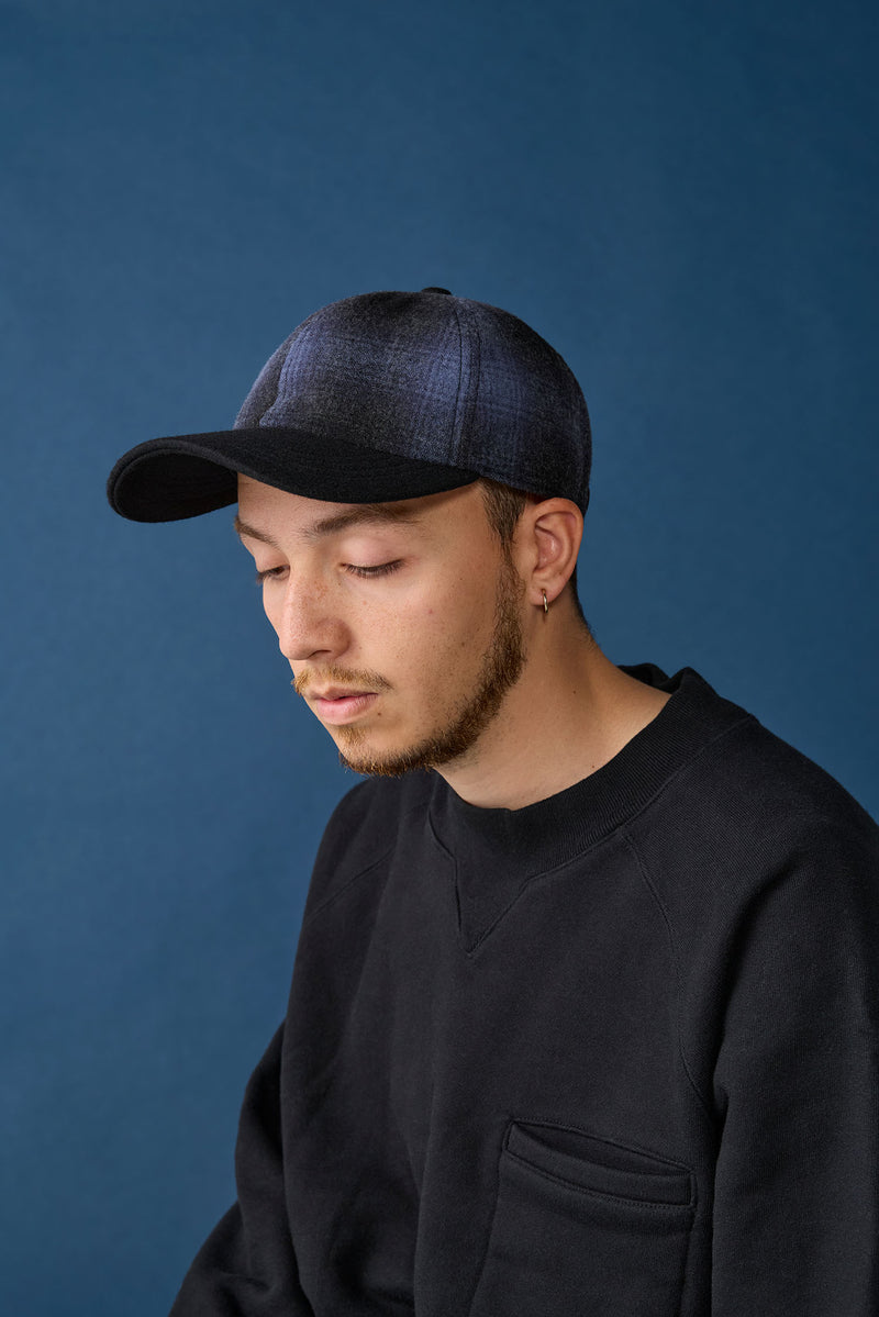 6 PANEL CAP / OMBRE CHECK / NAVY & BLACK