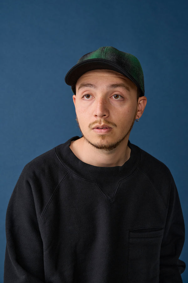 6 PANEL CAP / OMBRE CHECK / GREEN & BLACK
