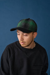 6 PANEL CAP / OMBRE CHECK / GREEN & BLACK
