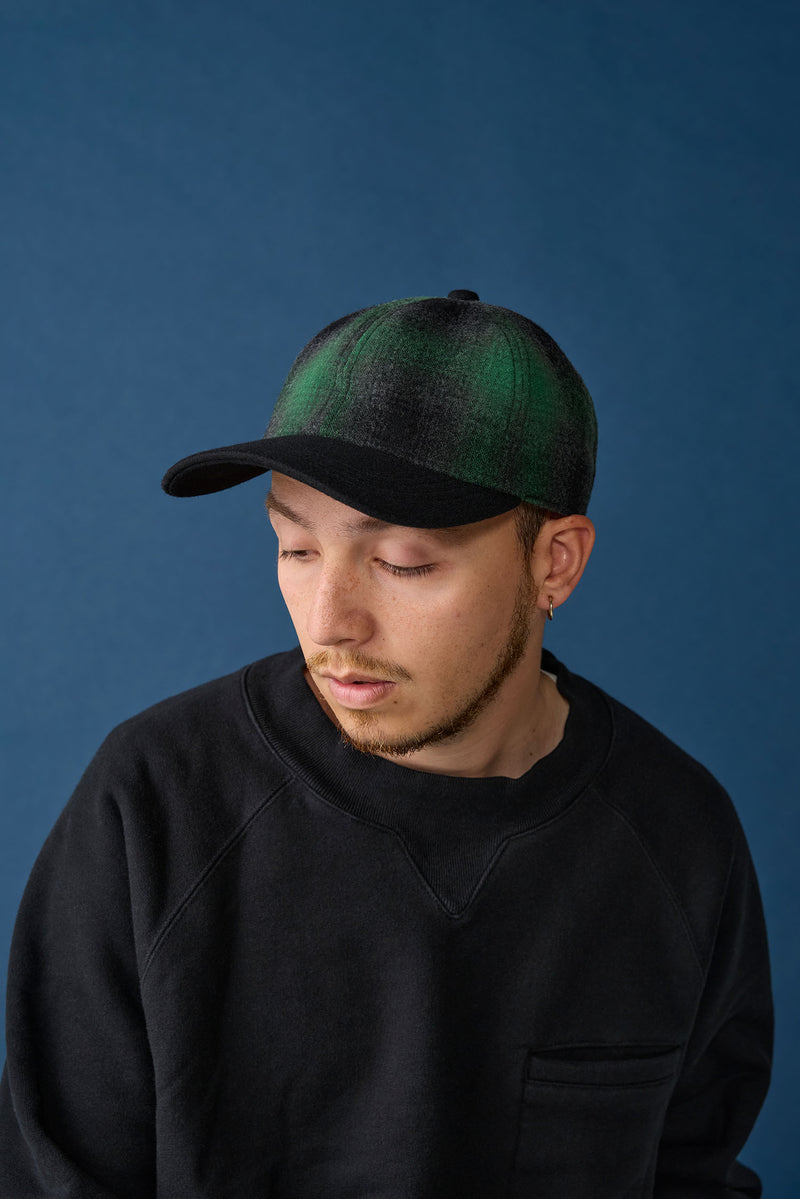 6 PANEL CAP / OMBRE CHECK / GREEN & BLACK