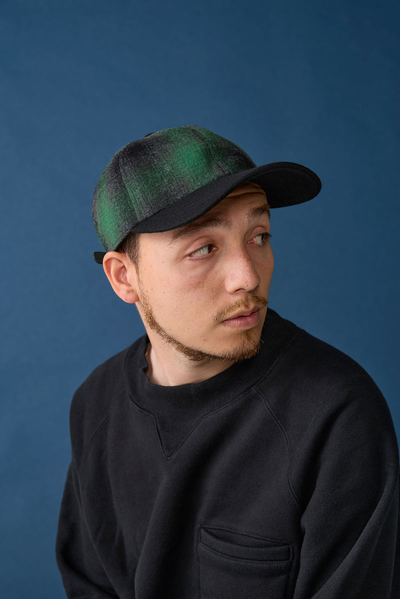 6 PANEL CAP / OMBRE CHECK / GREEN & BLACK