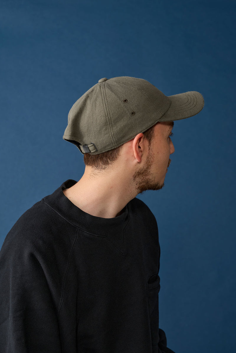 BAGGY CAP / ORGANIC FLANNEL / DARK OLIVE