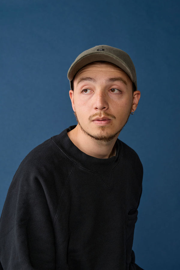 BAGGY CAP / ORGANIC FLANNEL / DARK OLIVE