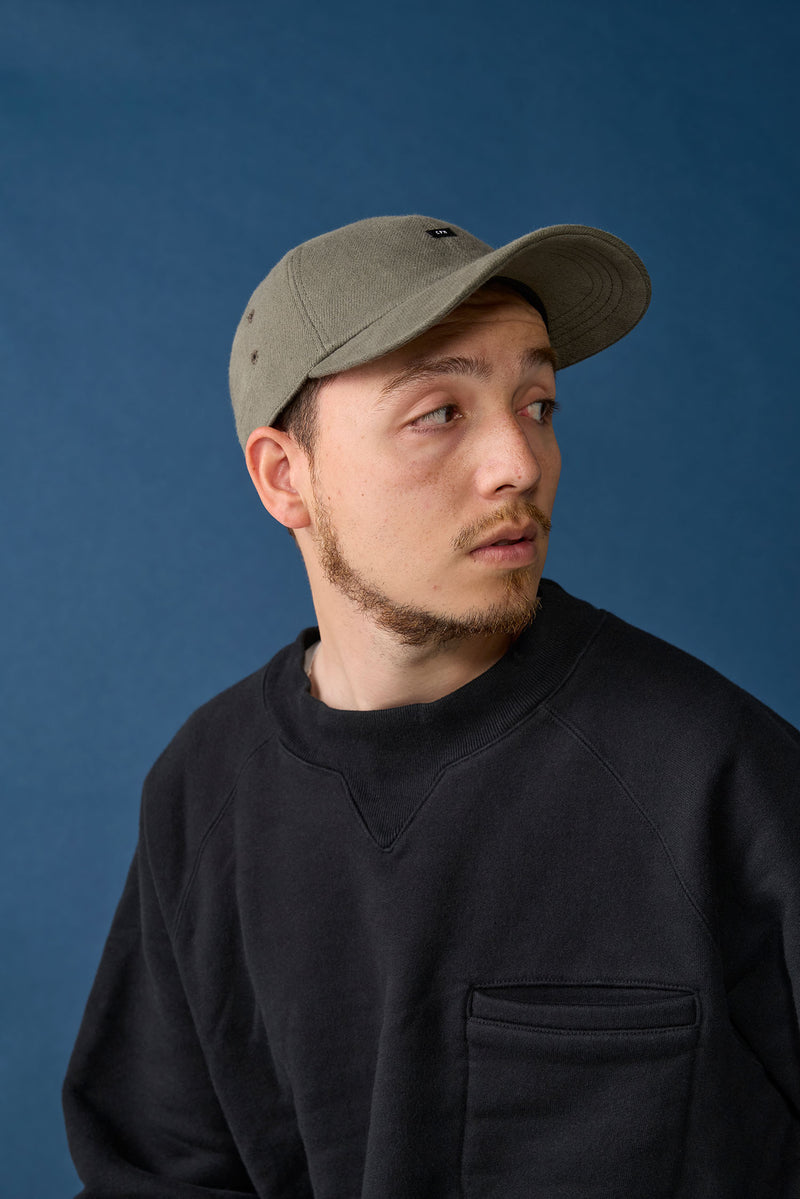 BAGGY CAP / ORGANIC FLANNEL / DARK OLIVE