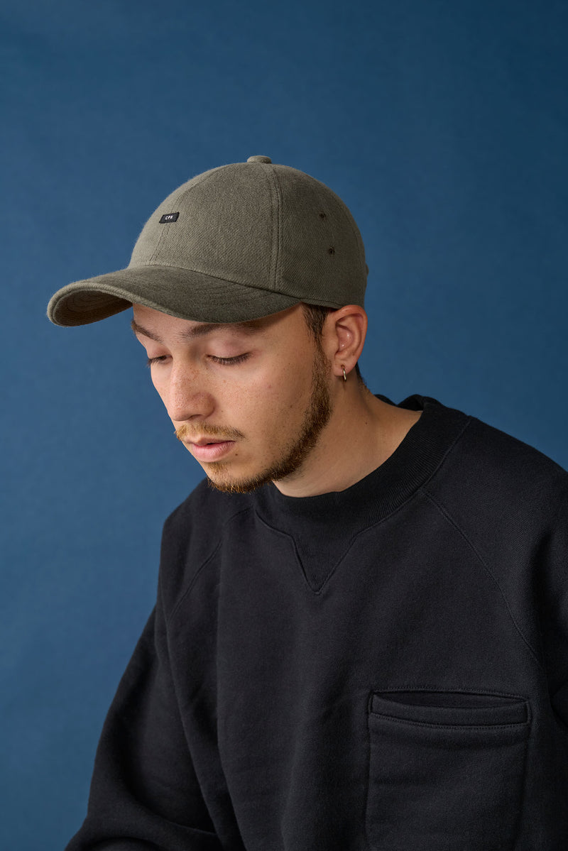 BAGGY CAP / ORGANIC FLANNEL / DARK OLIVE