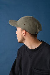 BAGGY CAP / ORGANIC FLANNEL / DARK OLIVE