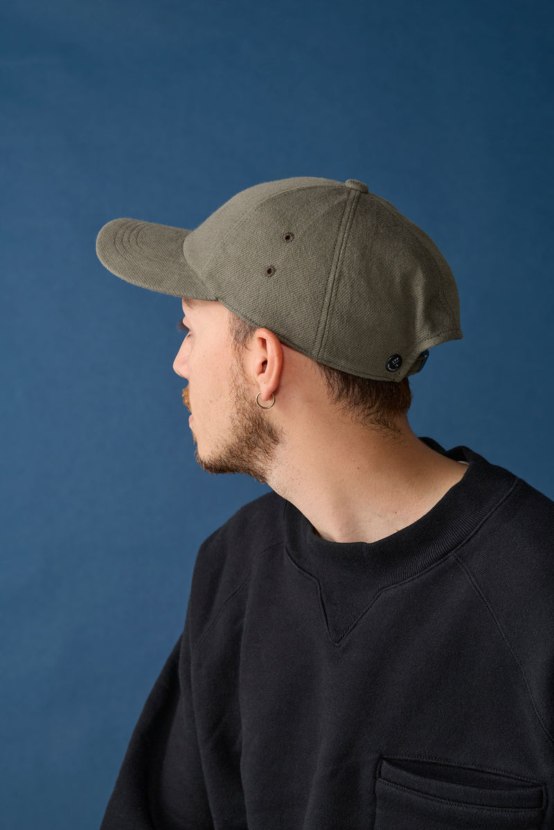 BAGGY CAP / ORGANIC FLANNEL / DARK OLIVE