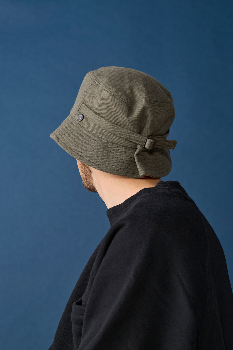 BAGGY HAT / ORGANIC FLANNEL / DARK OLIVE