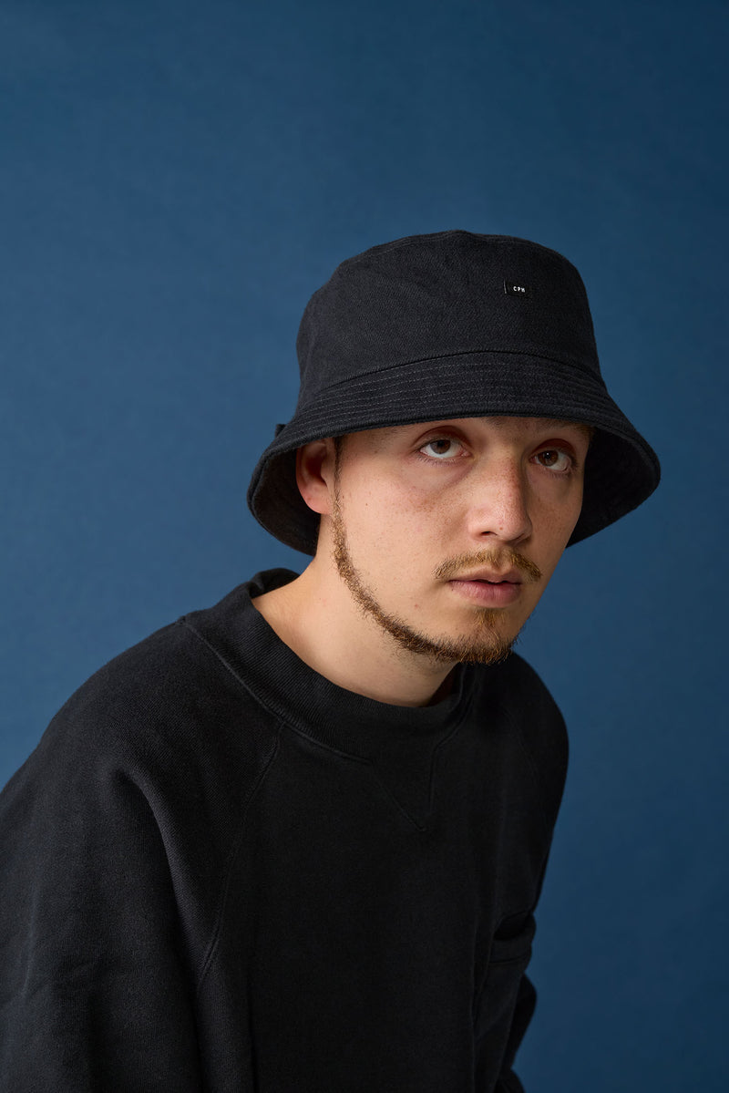 BAGGY HAT / ORGANIC FLANNEL / BLACK