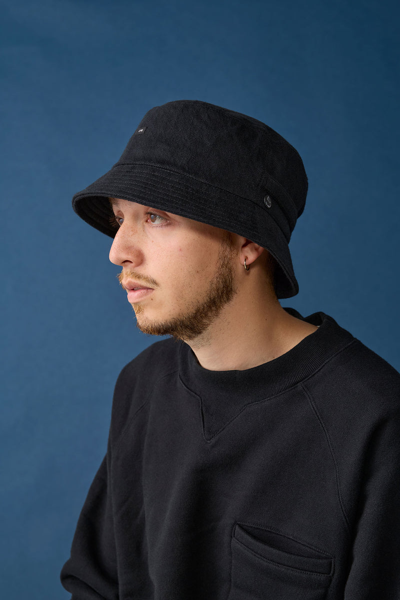 BAGGY HAT / ORGANIC FLANNEL / BLACK