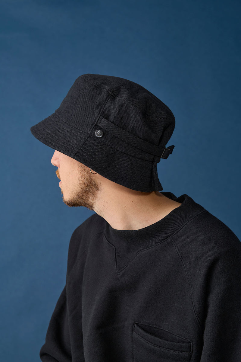 BAGGY HAT / ORGANIC FLANNEL / BLACK