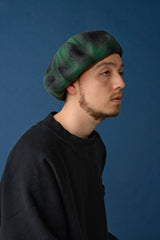 BERET / OMBRE CHECK / GREEN & BLACK