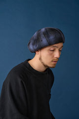 BERET / OMBRE CHECK / NAVY & BLACK