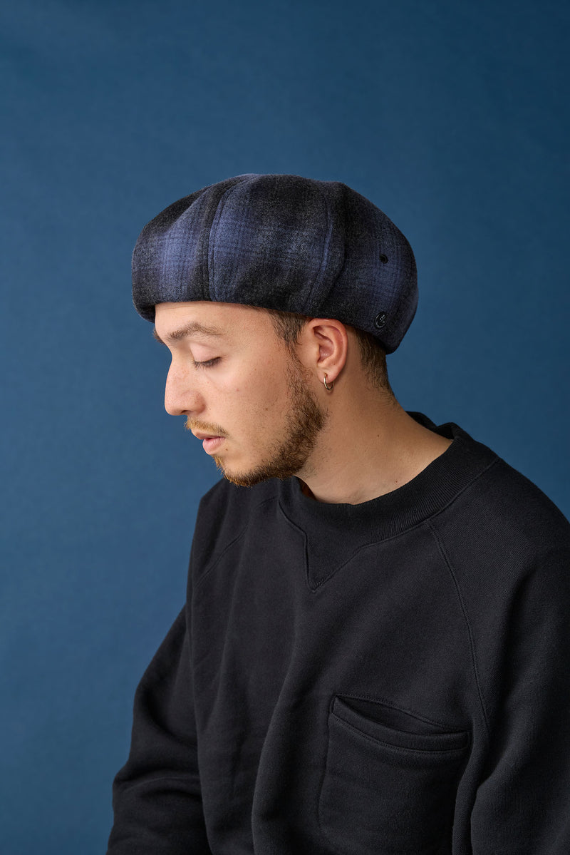 BERET / OMBRE CHECK / NAVY & BLACK