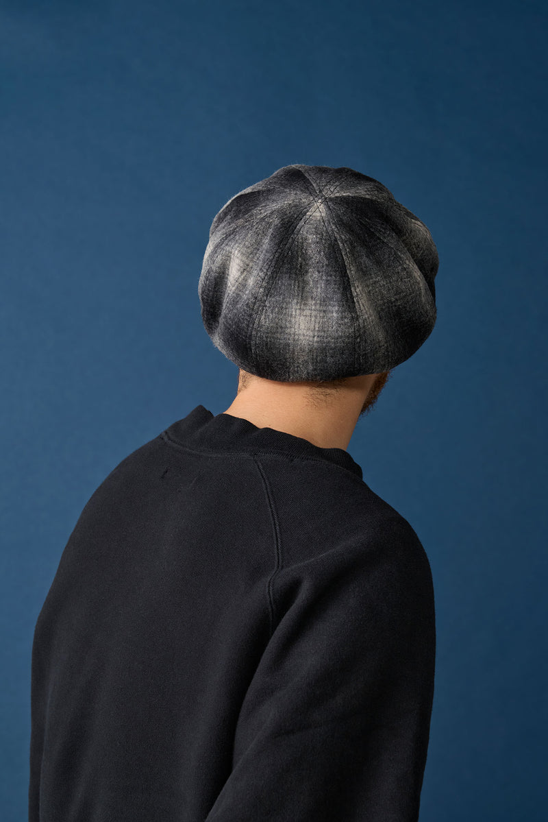 BERET / OMBRE CHECK / GRAY & BLACK
