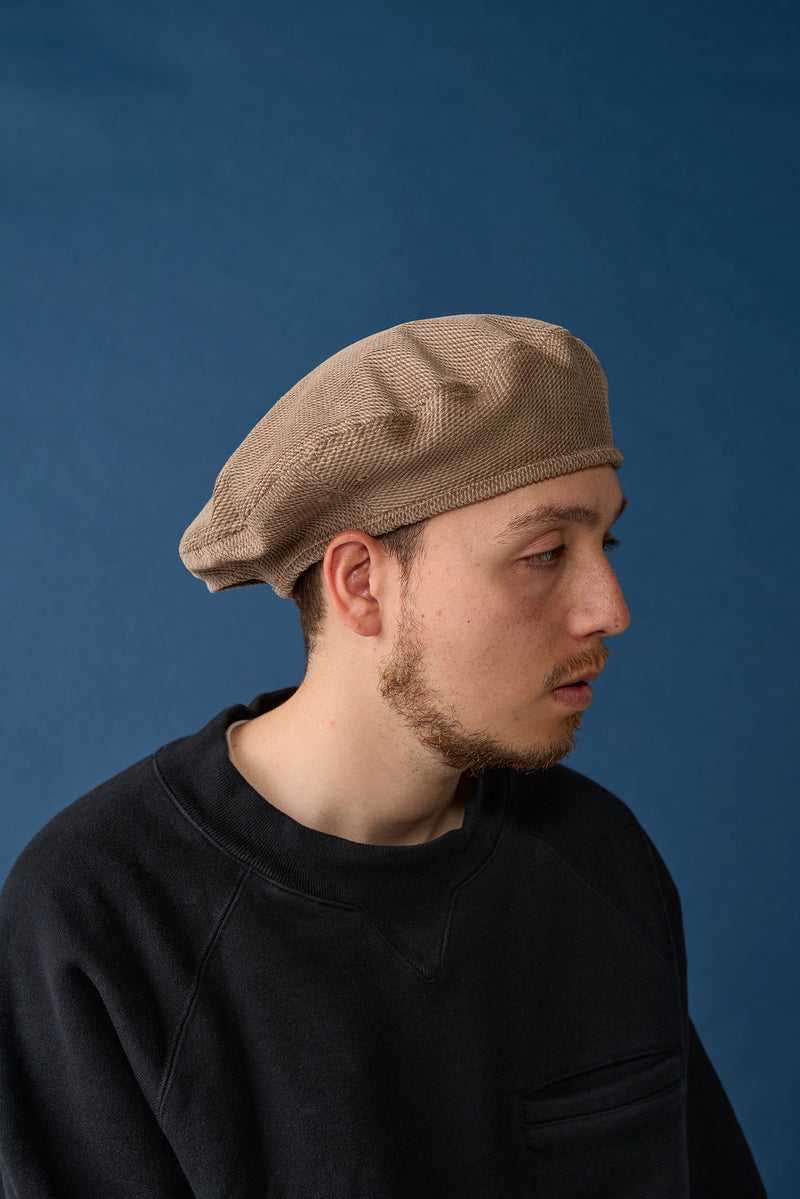 FLAT BERET / PRINTED CODE / BEIGE