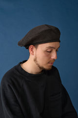 FLAT BERET / PRINTED CODE / BLACK
