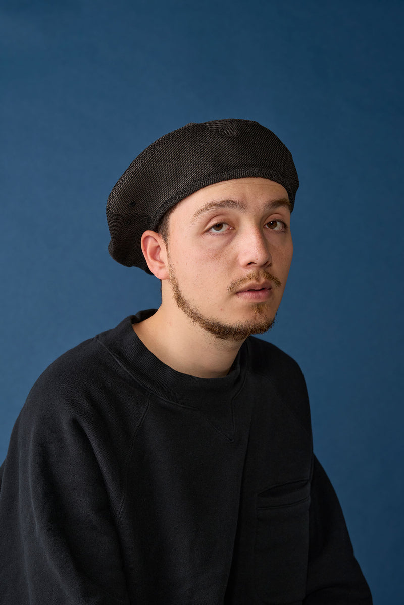 FLAT BERET / PRINTED CODE / BLACK