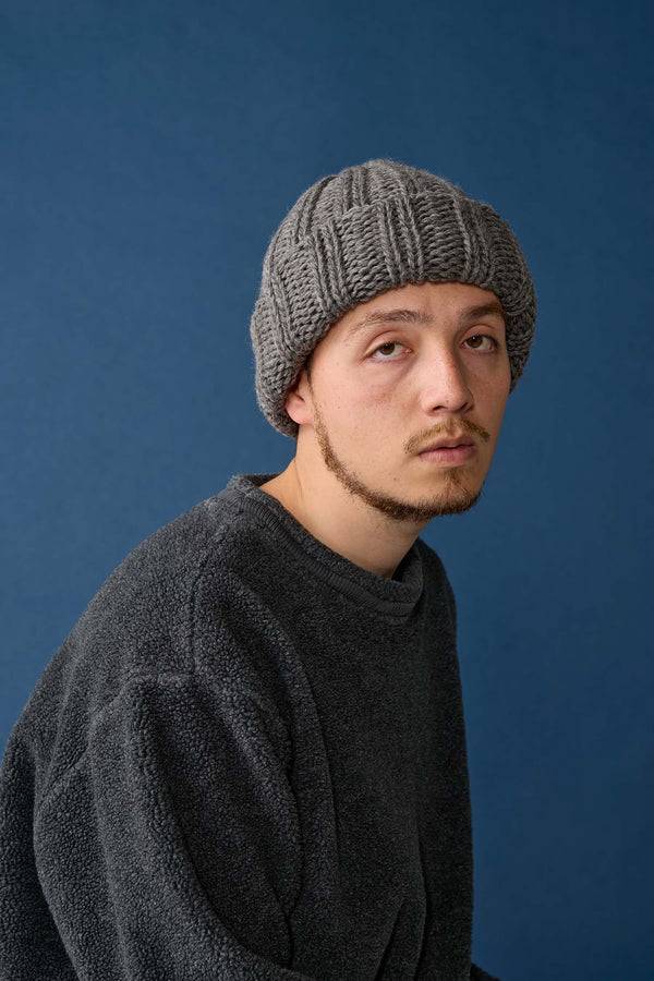CUFF KNIT CAP / FAT WOOL / GRAY