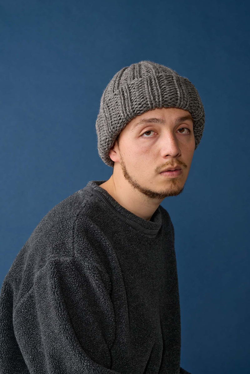 CUFF KNIT CAP / FAT WOOL / GRAY