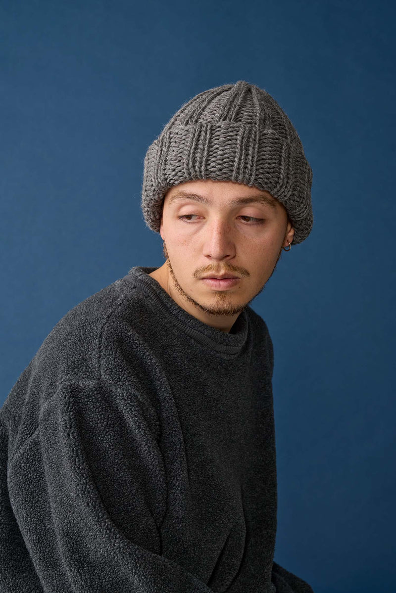 CUFF KNIT CAP / FAT WOOL / GRAY