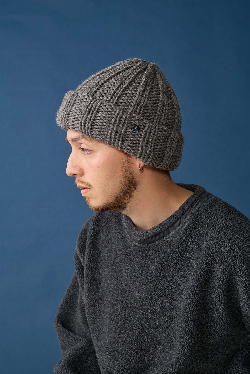 CUFF KNIT CAP / FAT WOOL / GRAY