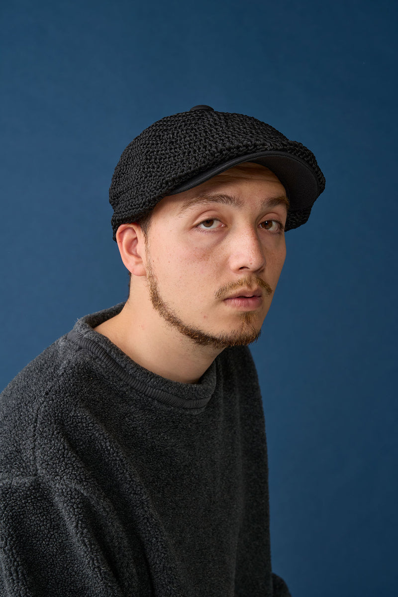 HAND KNITTING / CASQUETTE / BLACK