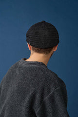 HAND KNITTING / CASQUETTE / BLACK