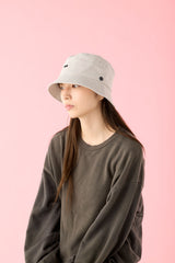 SWITCHED BUCKET HAT / LINEN & POLY / ECRU