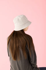 SWITCHED BUCKET HAT / LINEN & POLY / ECRU