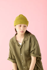 CUFF KNIT CAP / STRAW YARN / MUSTARD