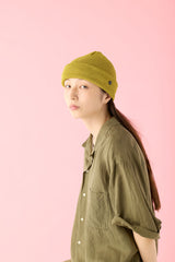 CUFF KNIT CAP / STRAW YARN / MUSTARD
