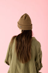 CUFF KNIT CAP / RIB KNIT / SMOKE BROWN