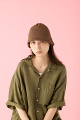 KNIT CAP / FLARED BRIM / BROWN