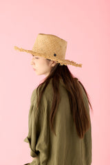 RAFFIA HAT / RAW EDGE BRIM / BEIGE