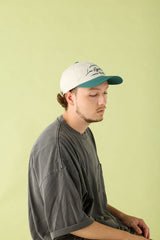 6 PANEL CAP / TWO TONE / GREEN & IVORY