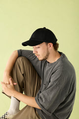 DEEP 6 PANEL CAP / STRAW YARN THERMO / BLACK