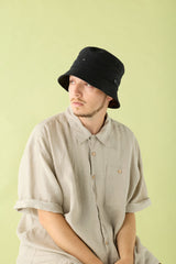 SWITCHED BUCKET HAT / LINEN & POLY / BLACK