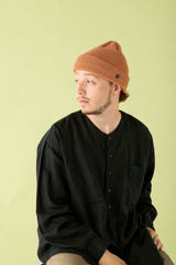 CUFF KNIT CAP / STRAW YARN / DARK PINK