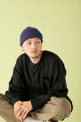 CUFF KNIT CAP / STRAW YARN / INDIGO