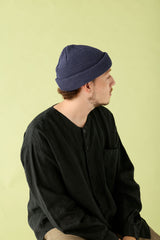 CUFF KNIT CAP / STRAW YARN / INDIGO