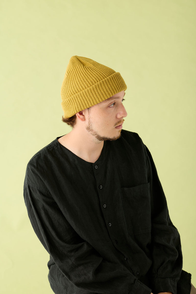 CUFF KNIT CAP / RIB KNIT / MUSTARD