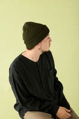 CUFF KNIT CAP / RIB KNIT / OLIVE