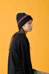 CUFF KNIT CAP / SHADOW LINE / PINK＆BK