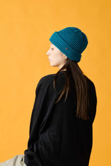 CUFF KNIT CAP / RIB KNIT / BLUE