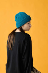 CUFF KNIT CAP / RIB KNIT / BLUE