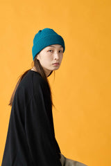 CUFF KNIT CAP / RIB KNIT / BLUE